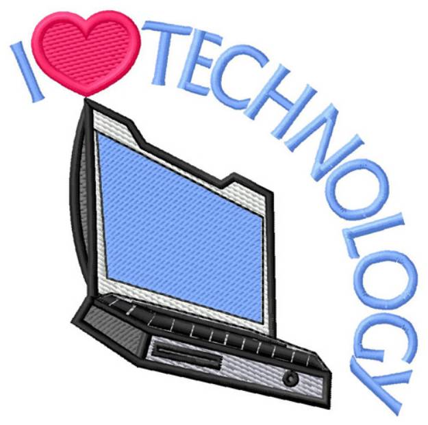 Picture of I Love Technology Machine Embroidery Design