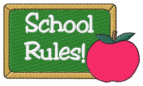 School Rules Machine Embroidery Design