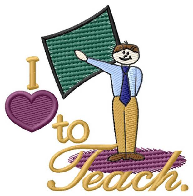 Picture of I Love To Teach Machine Embroidery Design