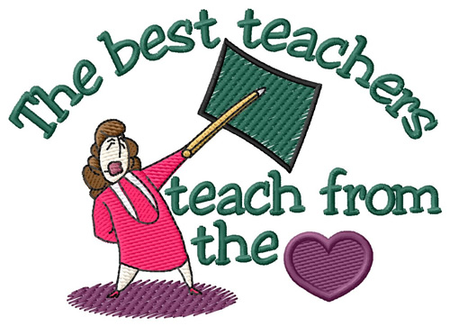 Teach From The Heart Machine Embroidery Design