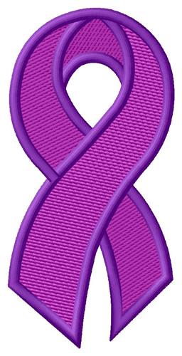 Purple Ribbon Machine Embroidery Design