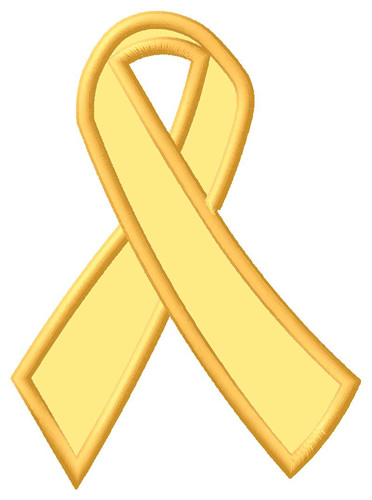 Yellow Awareness Ribbon Machine Embroidery Design
