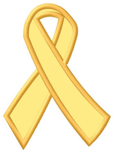Picture of Yellow Awareness Ribbon Machine Embroidery Design
