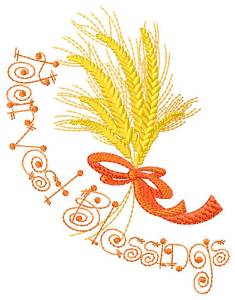 Picture of Thanksgiving Wheat Machine Embroidery Design