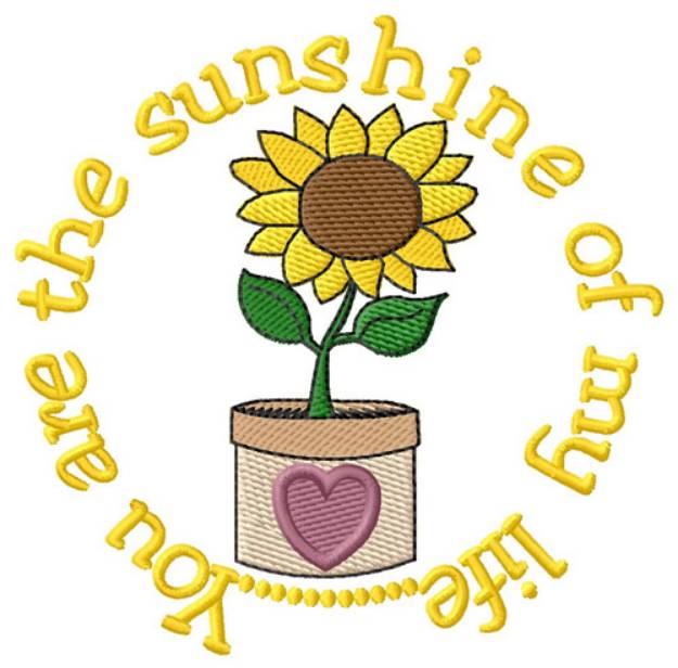 Picture of Potted Sunflower Machine Embroidery Design