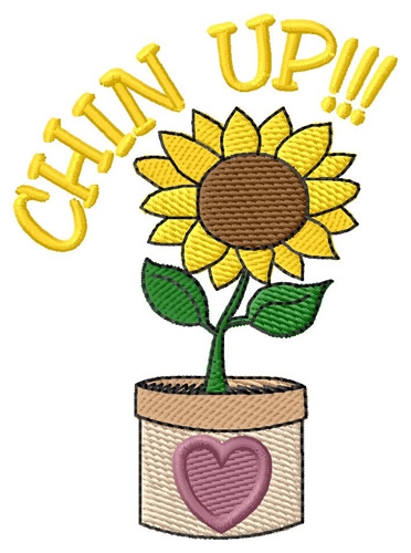 Potted Sunflower Machine Embroidery Design