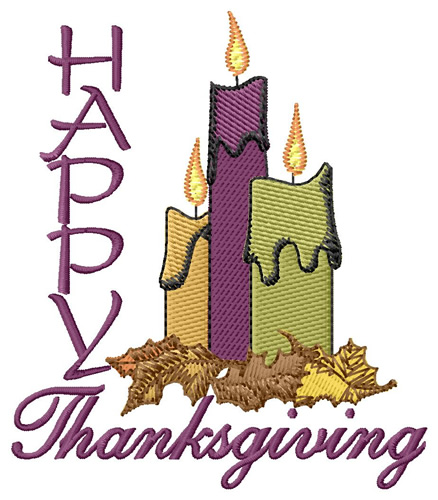 Thanksgiving Candles Machine Embroidery Design