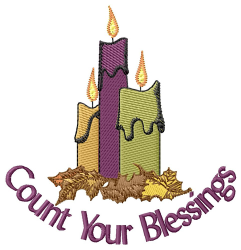 Thanksgiving Candles Machine Embroidery Design