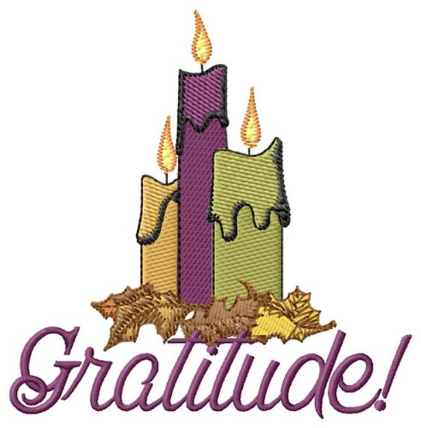 Picture of Thanksgiving Candles Machine Embroidery Design