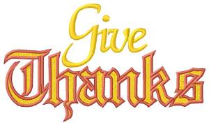 Picture of Give Thanks Machine Embroidery Design