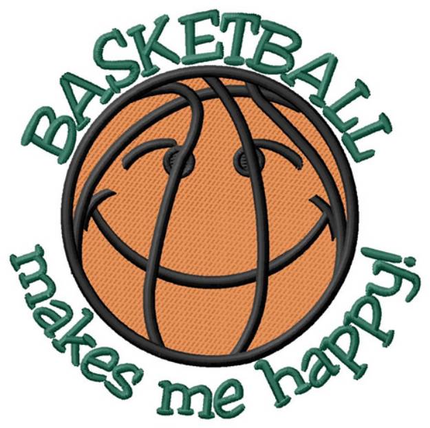 Picture of Smiley Basketball Machine Embroidery Design