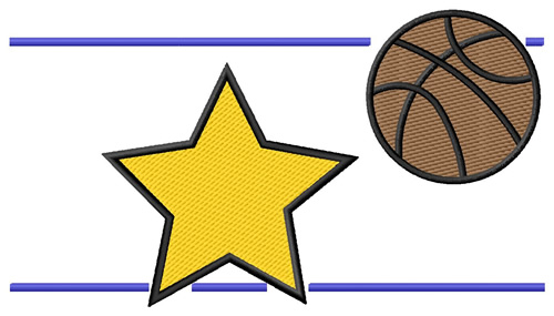 Basketball Star Machine Embroidery Design