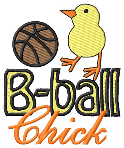 Basketball Chick Machine Embroidery Design
