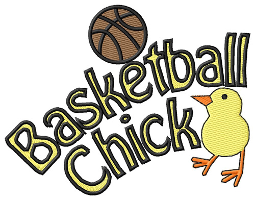 Basketball Chick Machine Embroidery Design