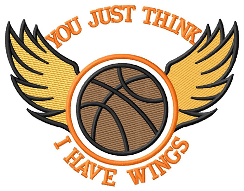 Basketball Wings Machine Embroidery Design