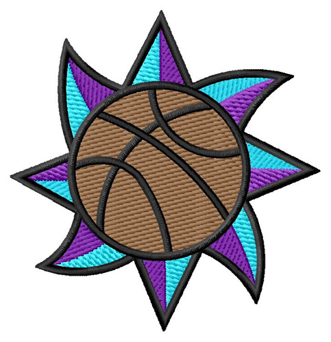 Sun Basketball Machine Embroidery Design
