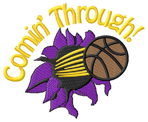 Basketball Comin Through Machine Embroidery Design