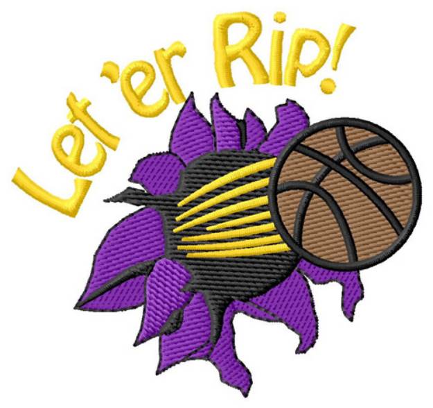 Picture of Basketball Leter Rip Machine Embroidery Design