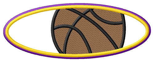 Basketball Oval Machine Embroidery Design
