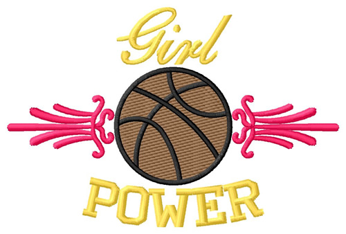 Girls Power Basketball Machine Embroidery Design