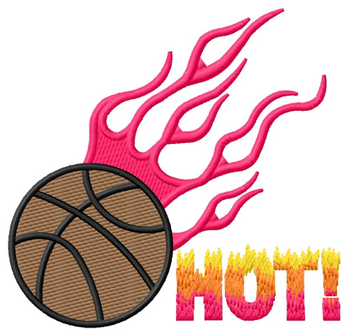 Hot Basketball Machine Embroidery Design