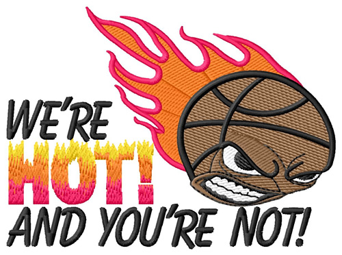 Hot Basketball Face Machine Embroidery Design