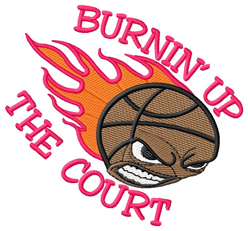 Burnin Basketball Machine Embroidery Design