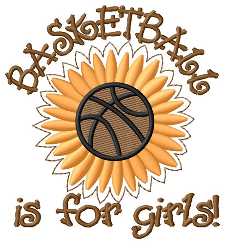 Basketball For Girls Machine Embroidery Design
