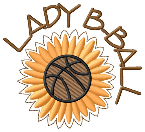 Ladies Basketball Machine Embroidery Design