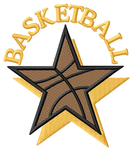 Basketball Star Machine Embroidery Design