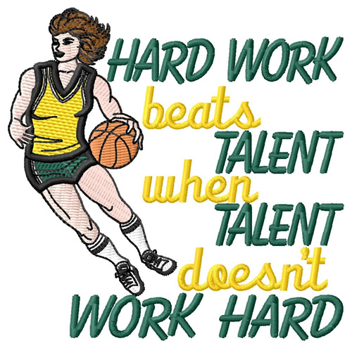 Basketball Is Hard Work Machine Embroidery Design