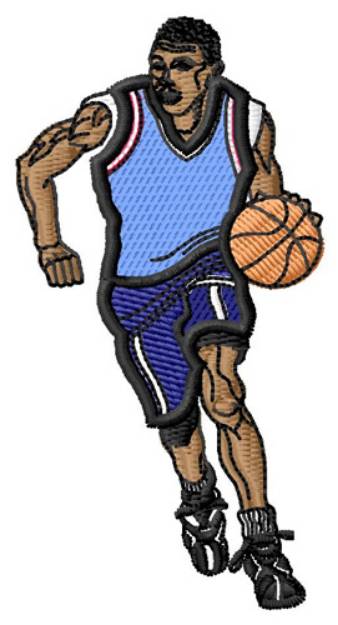 Picture of Male Basketball Player Machine Embroidery Design