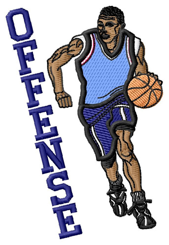 Basketball Offense Machine Embroidery Design