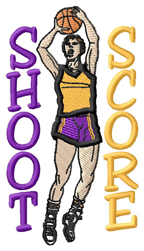 Basketball Shoot Machine Embroidery Design