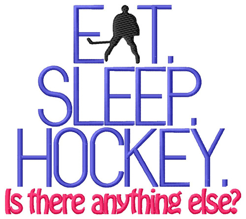 Eat Sleep Hockey Machine Embroidery Design