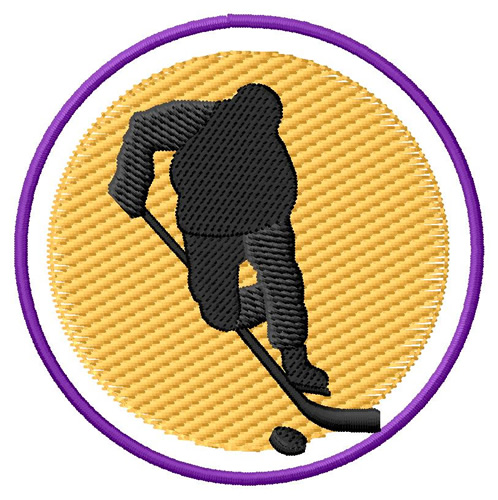 Hockey Player Silhoutte Machine Embroidery Design