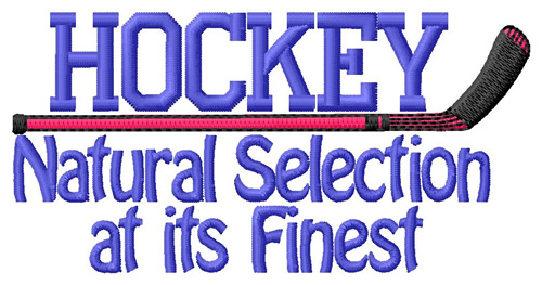 Hockey Natural Selection Machine Embroidery Design