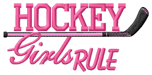 Hockey Girls Rule Machine Embroidery Design