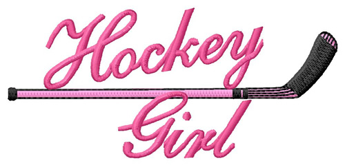 Hockey Girl Machine Embroidery Design