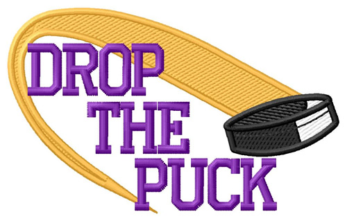Drop the Puck Machine Embroidery Design
