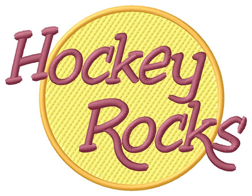 Hockey Rocks Machine Embroidery Design