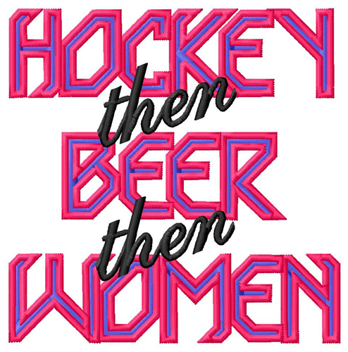 Hockey Beer Women Machine Embroidery Design