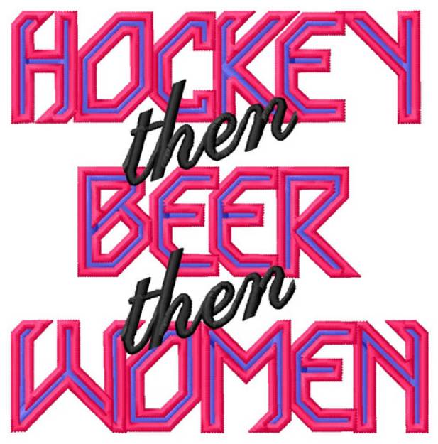 Picture of Hockey Beer Women Machine Embroidery Design