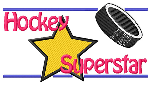Hockey Superstar Machine Embroidery Design