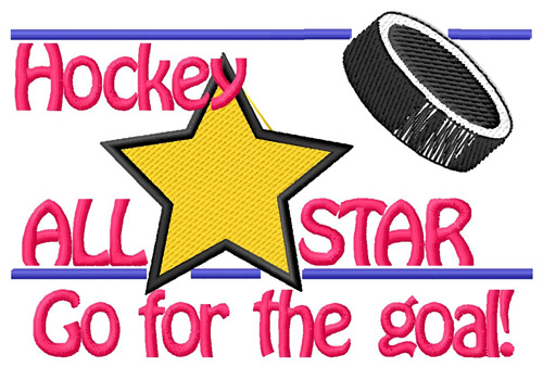 Hockey All Star Machine Embroidery Design