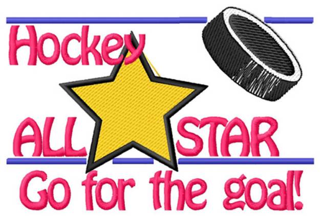 Picture of Hockey All Star Machine Embroidery Design