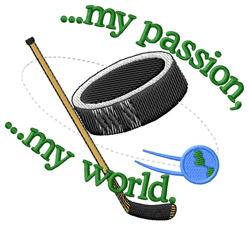 Hockey My Passion Machine Embroidery Design
