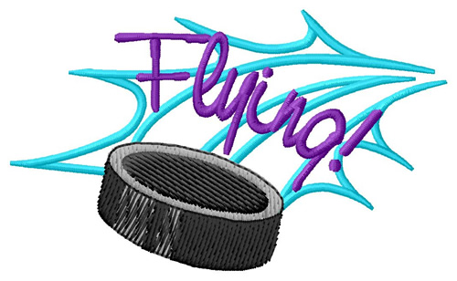 Flying Puck Machine Embroidery Design