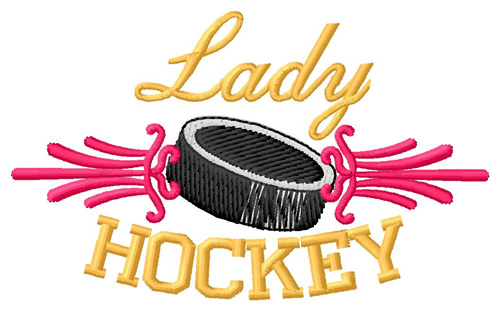 Lady Hockey Machine Embroidery Design