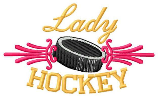 Picture of Lady Hockey Machine Embroidery Design